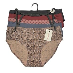 LUCKY BRAND 5 Pack Hipsters Soft Stretchy Panties Paisley NWT Large